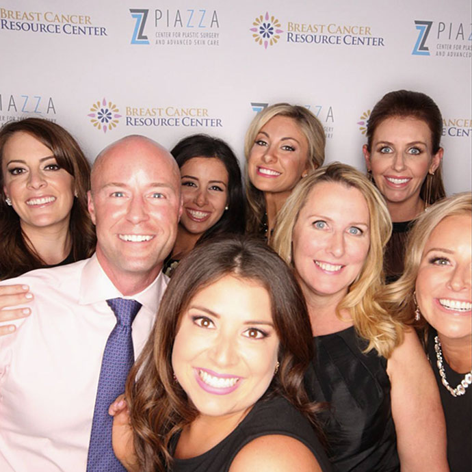 Dr. Piazza with his staff at The Terrace Club for the 2016 Cocktails and Curiosity event raising over $6,000 for Breast Cancer Resource Centers of Texas